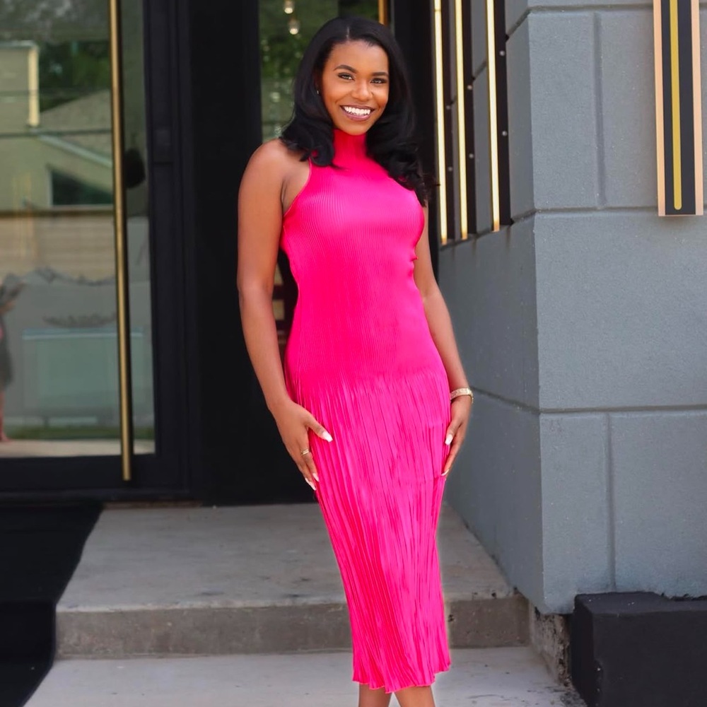 Hot Pink Midi Dress